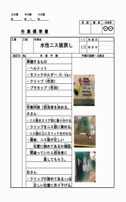 表４作業手順書の例の１の画像