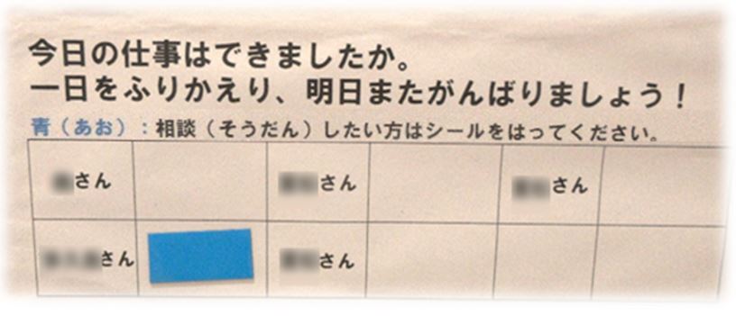 掲示ボードの表示例：相談ごとはさりげなくの画像