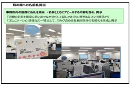 机の名札表示の画像