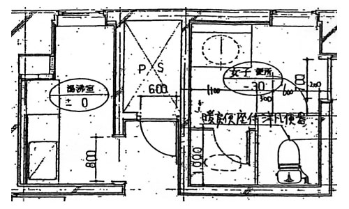 改造後のトイレ図面。