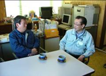 市川秀人社長と山本剛生ジョブコーチ