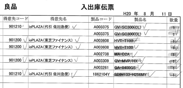 図1  《記号理解や空間認知が優れている点を生かした入出庫伝票による作業（一部）》