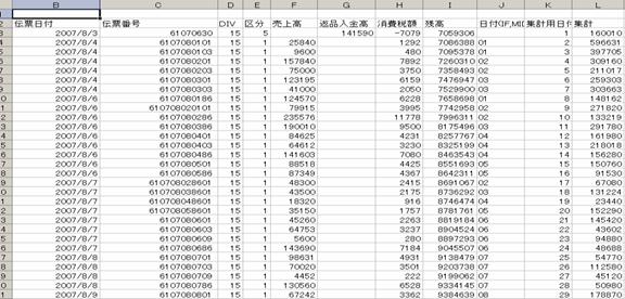 売掛金集計業務