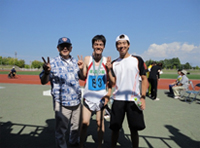 第20回青森県障害者スポーツ大会Cさん（中央）平成24年8月